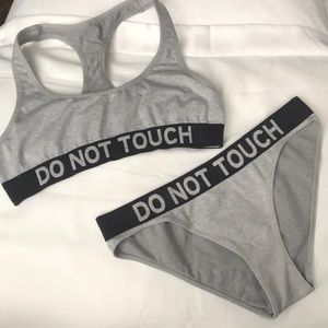 NWOT Do Not Touch sports bra and panty set